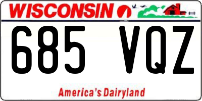 WI license plate 685VQZ