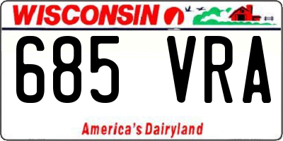 WI license plate 685VRA