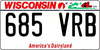WI license plate 685VRB