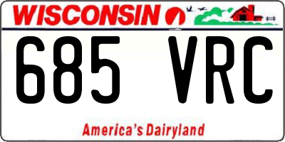 WI license plate 685VRC