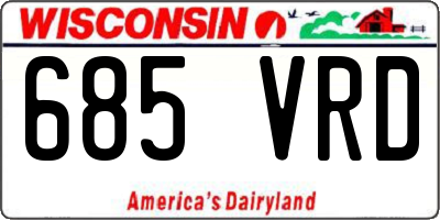 WI license plate 685VRD