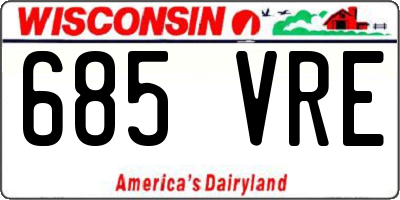 WI license plate 685VRE
