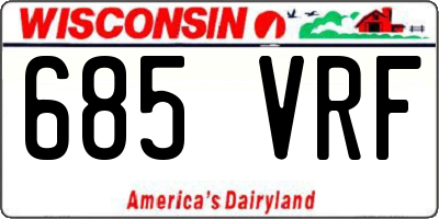 WI license plate 685VRF