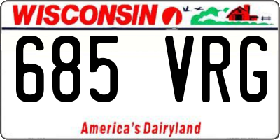 WI license plate 685VRG