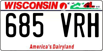 WI license plate 685VRH