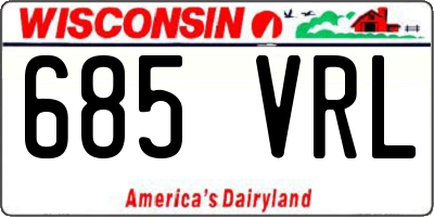 WI license plate 685VRL