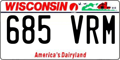 WI license plate 685VRM