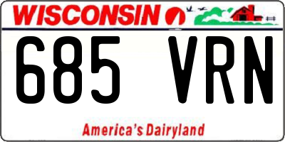 WI license plate 685VRN