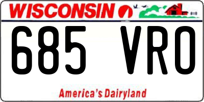 WI license plate 685VRO
