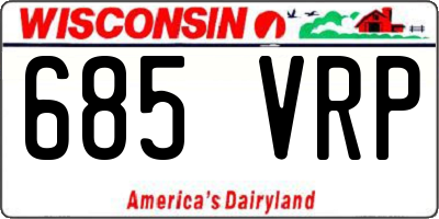 WI license plate 685VRP