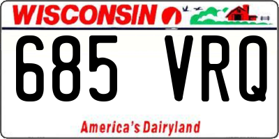 WI license plate 685VRQ