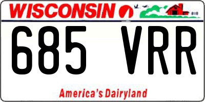 WI license plate 685VRR