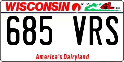 WI license plate 685VRS