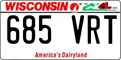 WI license plate 685VRT