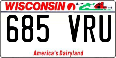 WI license plate 685VRU
