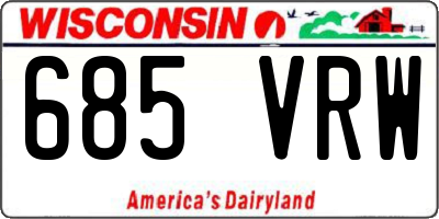 WI license plate 685VRW