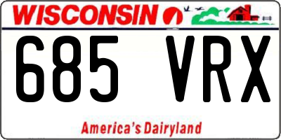 WI license plate 685VRX