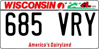 WI license plate 685VRY