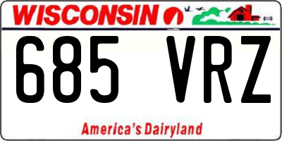 WI license plate 685VRZ