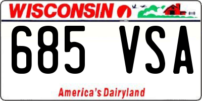 WI license plate 685VSA