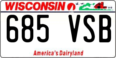 WI license plate 685VSB