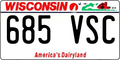 WI license plate 685VSC