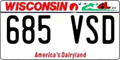 WI license plate 685VSD