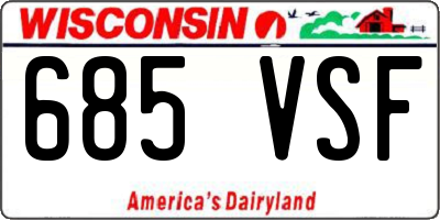 WI license plate 685VSF