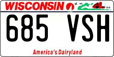 WI license plate 685VSH