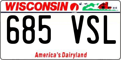 WI license plate 685VSL