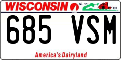 WI license plate 685VSM