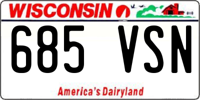 WI license plate 685VSN