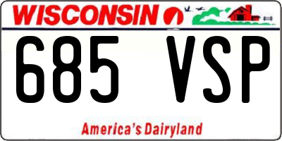 WI license plate 685VSP