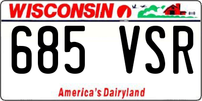 WI license plate 685VSR