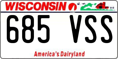 WI license plate 685VSS