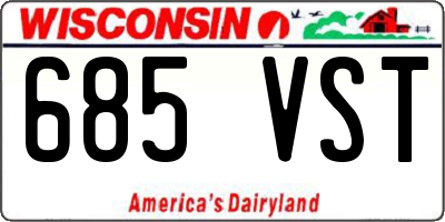 WI license plate 685VST
