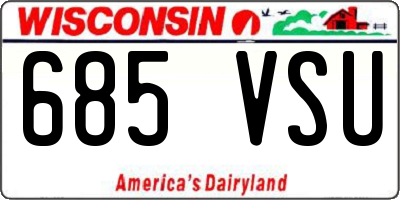 WI license plate 685VSU