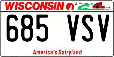 WI license plate 685VSV