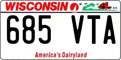WI license plate 685VTA