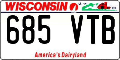 WI license plate 685VTB