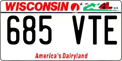 WI license plate 685VTE