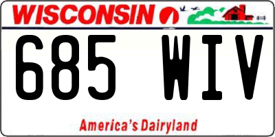 WI license plate 685WIV