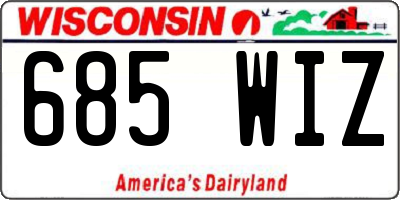 WI license plate 685WIZ
