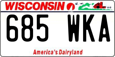 WI license plate 685WKA