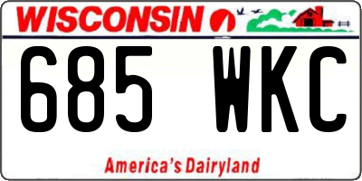 WI license plate 685WKC