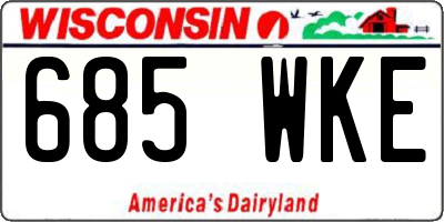 WI license plate 685WKE