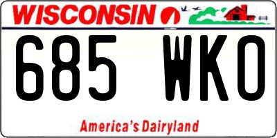 WI license plate 685WKO