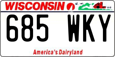 WI license plate 685WKY