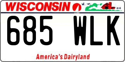 WI license plate 685WLK
