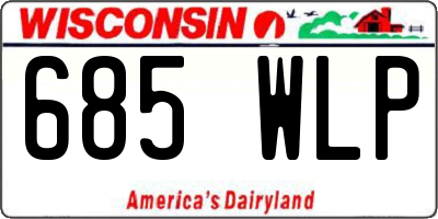 WI license plate 685WLP